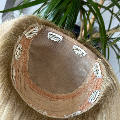 Luxury Silk Base Topper | Blonde | Premium Hair Toupee