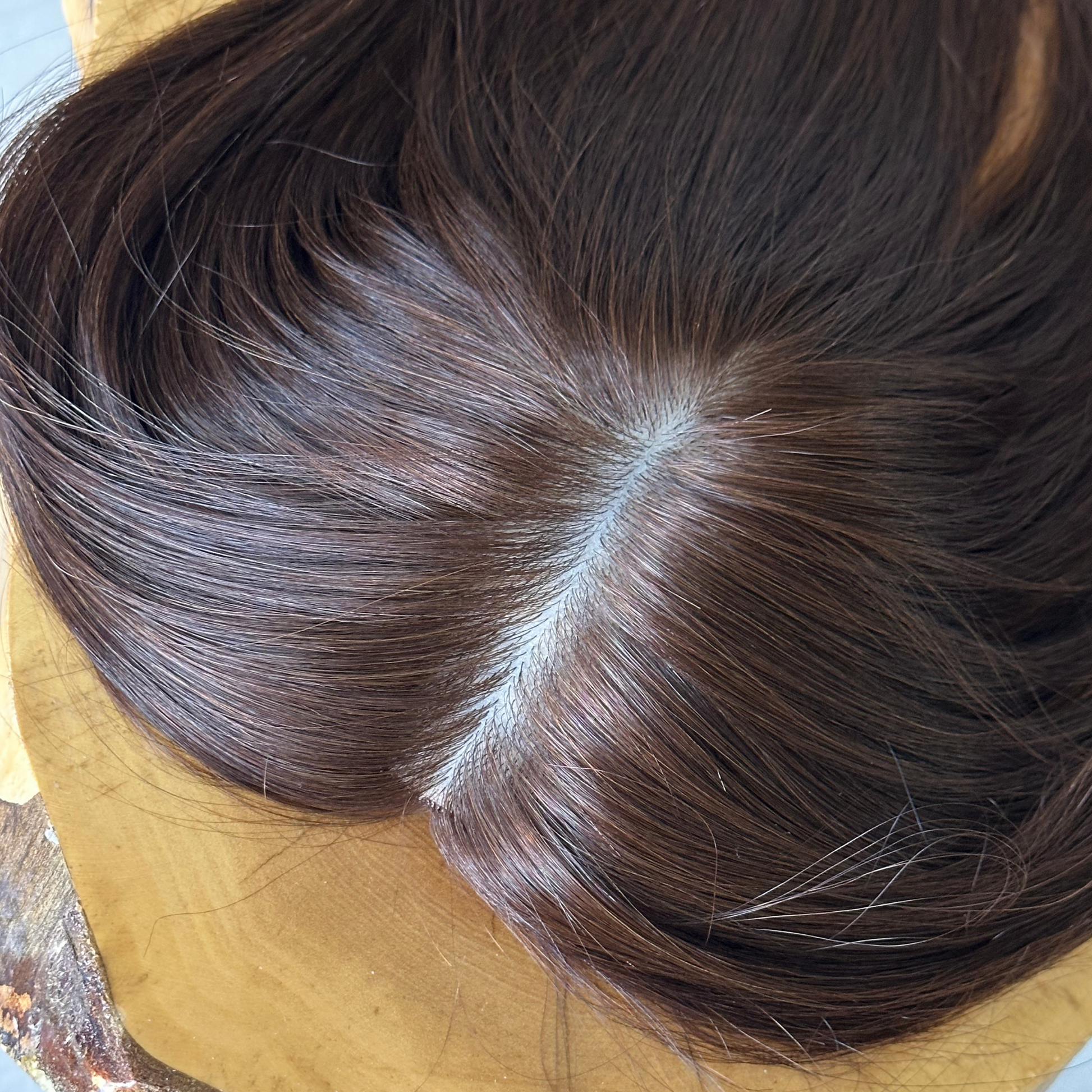 Human Hair Topper, Silk Base Topper , Virgin Human Hair, Alopecia, Premium Human Hair, Hair Loss, Handmade, Luxury Premium Hair, Dark Brown, Free Part, Realistic Skin Base