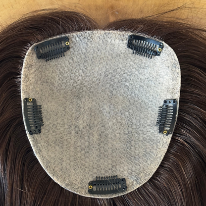 Human Hair Topper, Silk Base Topper , Virgin Human Hair, Alopecia, Premium Human Hair, Hair Loss, Handmade, Luxury Premium Hair, Dark Brown, Free Part, Realistic Skin Base