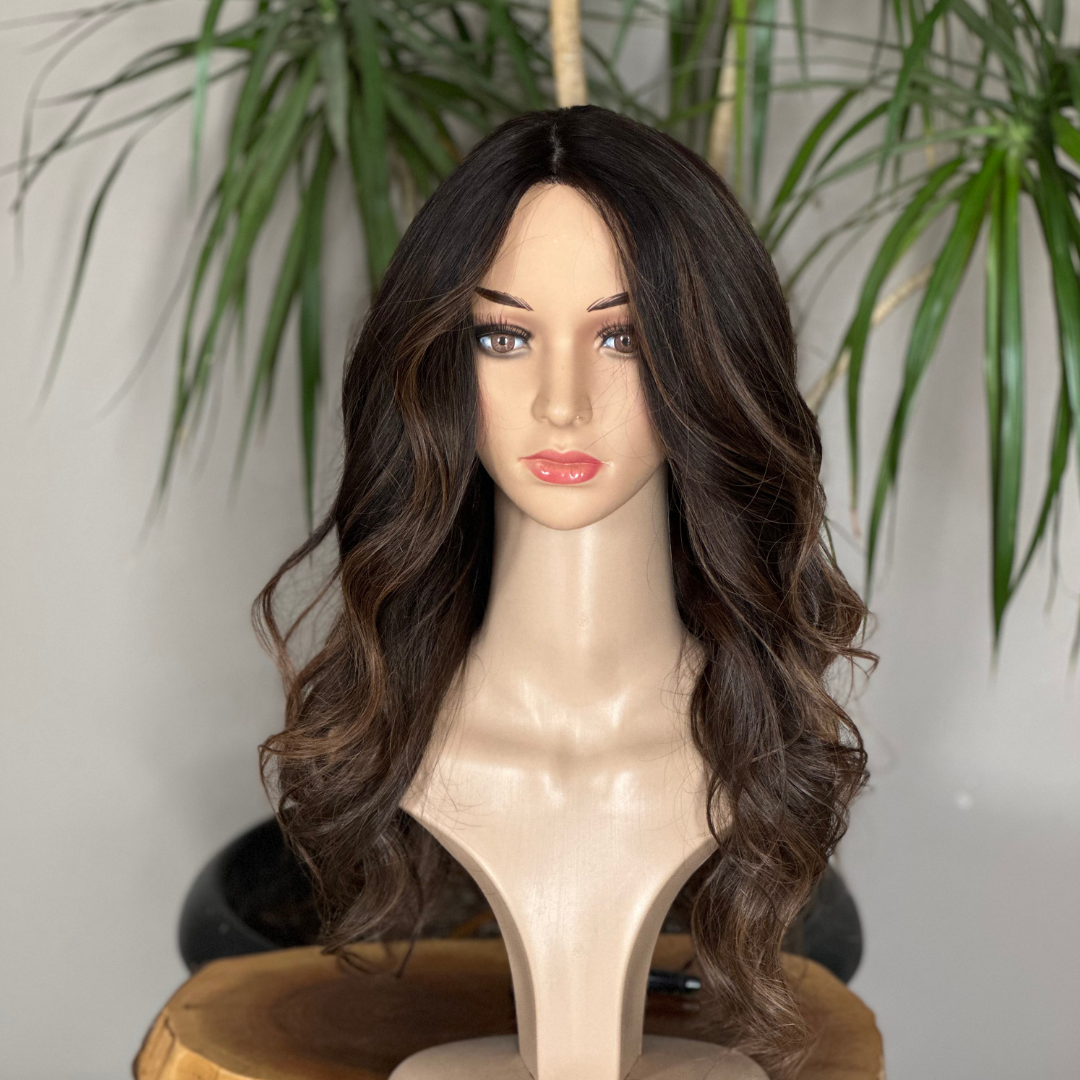 Luxury Silk Base Topper | Caramel Balayage | Women Hair Toupee