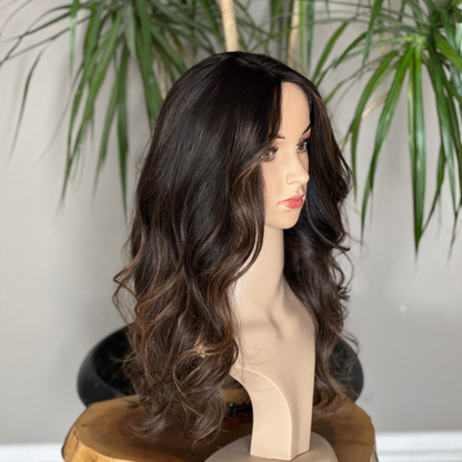 Luxury Silk Base Topper | Caramel Balayage | Women Hair Toupee