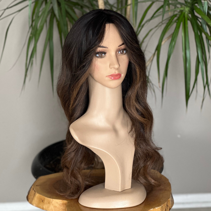 Luxury Silk Base Topper | Caramel Balayage | Women Hair Toupee