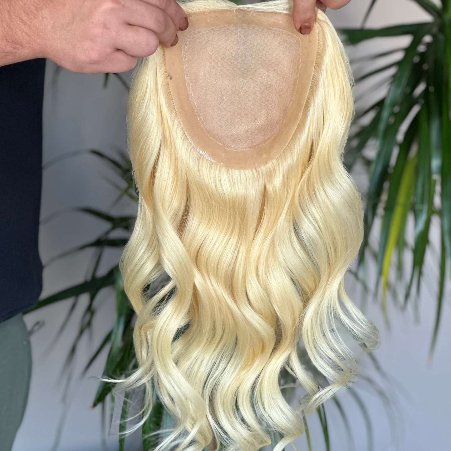 Luxury Human Hair Topper, Silk Base Topper, Blonde, Premium Human Hair, Handmade Topper, Real Human Hair, Realistic Skin Base, Customizable Topper, Fake Scalp, Hair Loss