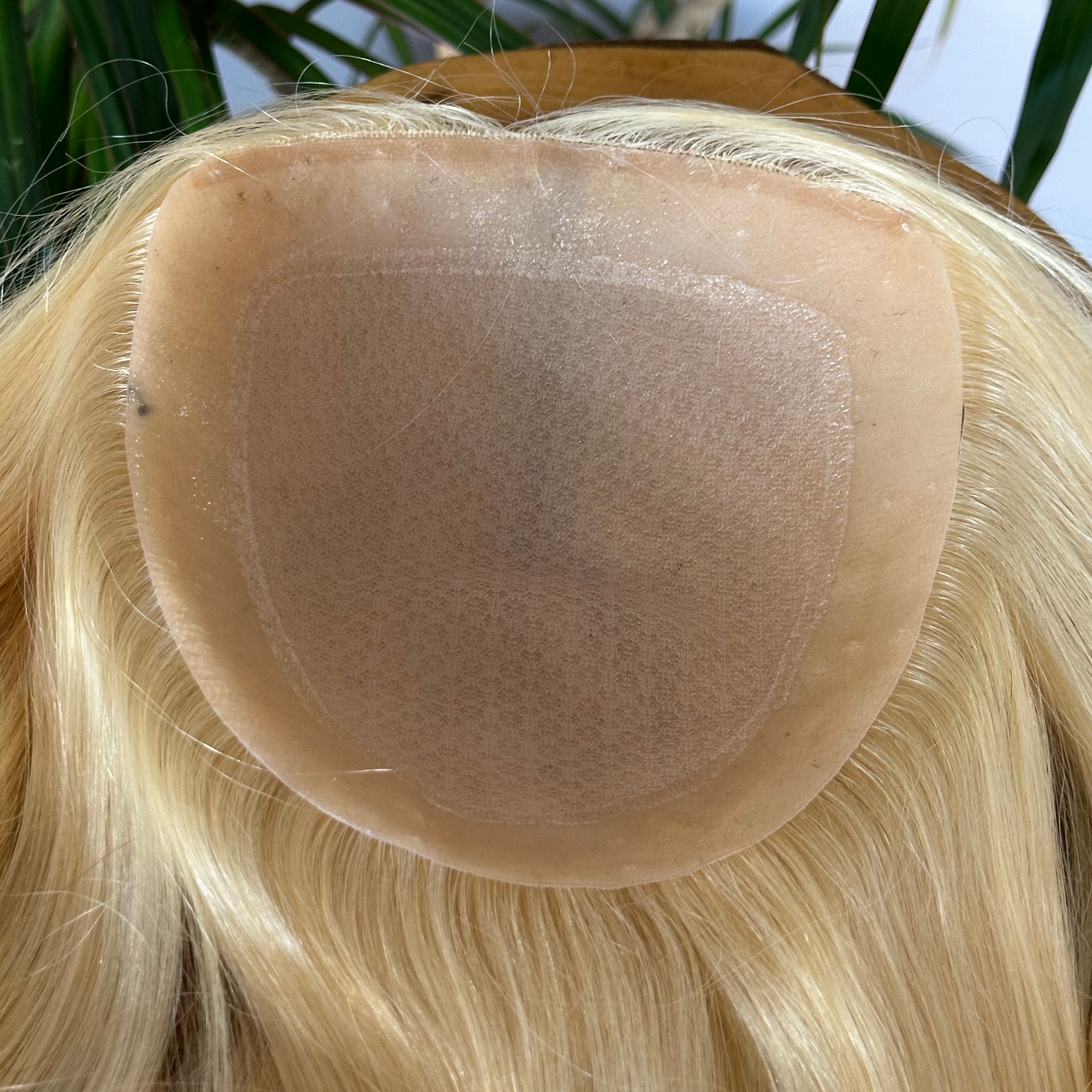 Luxury Human Hair Topper, Silk Base Topper, Blonde, Premium Human Hair, Handmade Topper, Real Human Hair, Realistic Skin Base, Customizable Topper, Fake Scalp, Hair Loss