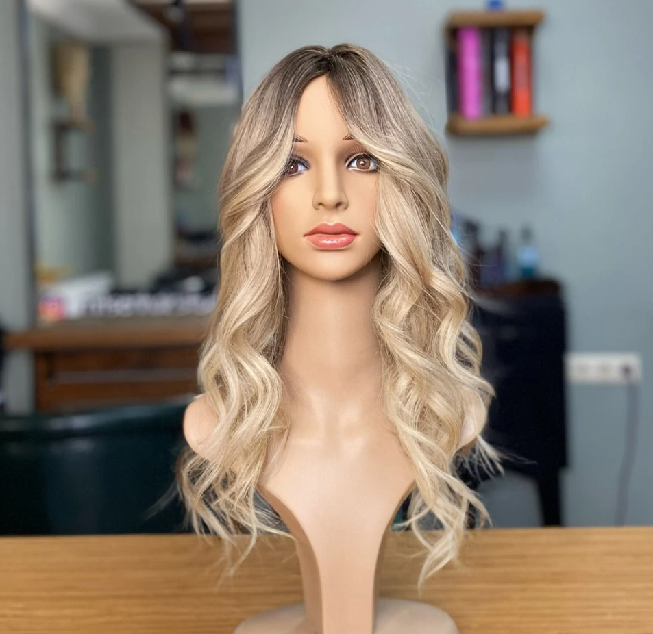 Human Hair Topper, Silk Base Topper, Natural Hair Topper,  Virgin Hair, Blonde,  Women Hair Topee, Silk Top Base , Alopecia, 