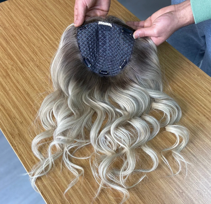 Human Hair Topper, Silk Base Topper, Natural Hair Topper, Virgin Hair, Blonde, Women Hair Topee, Silk Top Base , Alopecia,