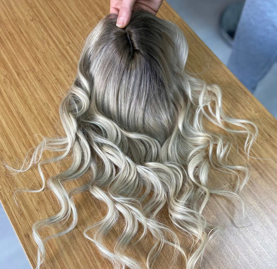 Human Hair Topper, Silk Base Topper, Natural Hair Topper, Virgin Hair, Blonde, Women Hair Topee, Silk Top Base , Alopecia,