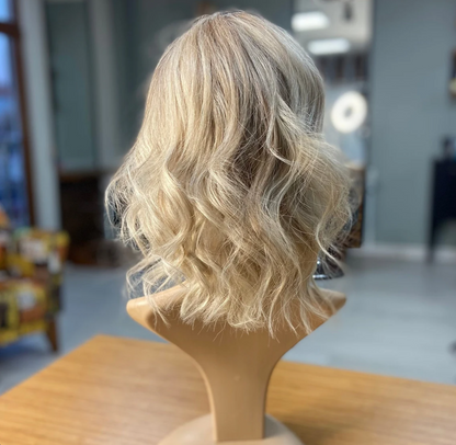 Luxury Human Hair Silk Base Topper,Blonde,No Slip Silicone, Alopecia, Premium Human Hair, Virgin Handmade Topper, HairLoss, Fake Scalp,Free Part