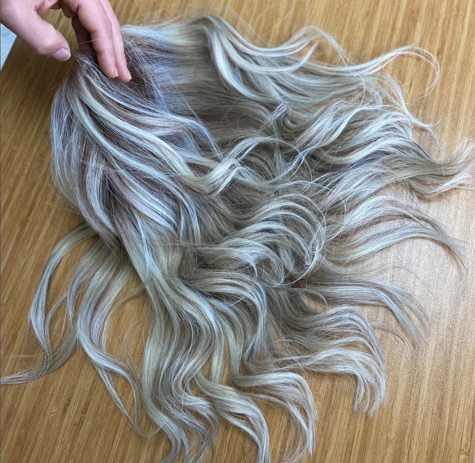 Luxury Human Hair Silk Base Topper,Blonde,No Slip Silicone, Alopecia, Premium Human Hair, Virgin Handmade Topper, HairLoss, Fake Scalp,Free Part