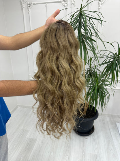 Human Hair Wig, real human hair, virgin human hair, blonde wig, natural look, natural hair, handmade wig, gift for her, gift for sister, alopecia wig, chemo, hair loss , hair thinning, 