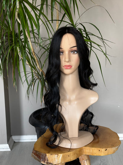 Silk Base Topper, Hairpiece, Women Hair Toupee, Virgin Human Hair, Premium Quality Hair, Luxury Human Hair, Handmade, Natural Black, Natural Hair, Hair Loss, Hair Thinning