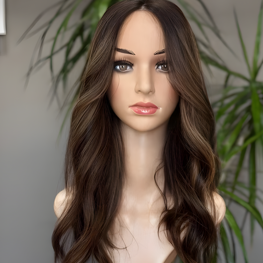 Luxury Balayage Topper,No Slip Silicone, Alopecia , Balayage , Luxury Human Hair Topper, Premium Human Hair, Lace Base, Virgin Handmade Topper, HairLoss, Fake Scalp,Free Part