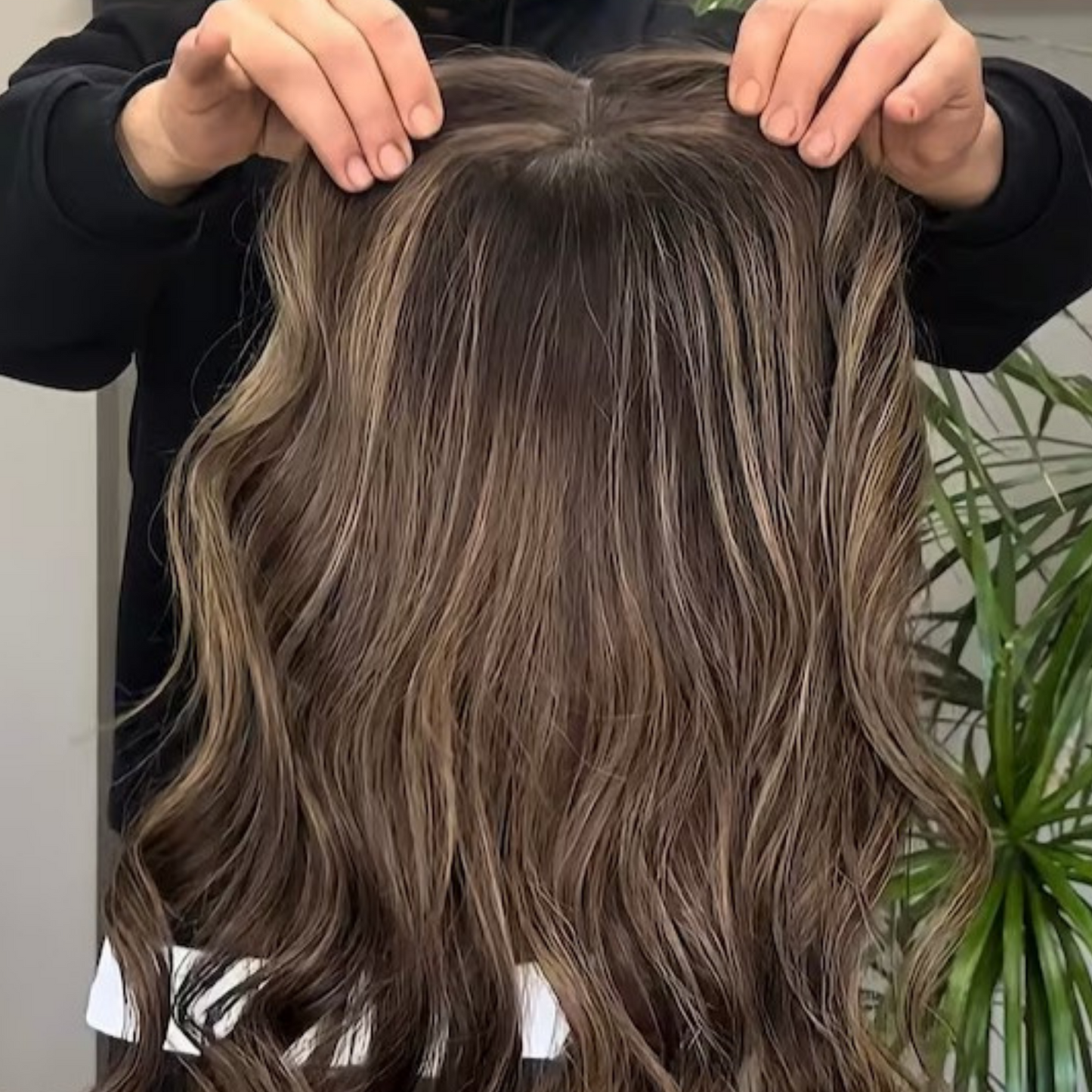 Luxury Balayage Topper,No Slip Silicone, Alopecia , Balayage , Luxury Human Hair Topper, Premium Human Hair, Lace Base, Virgin Handmade Topper, HairLoss, Fake Scalp,Free Part